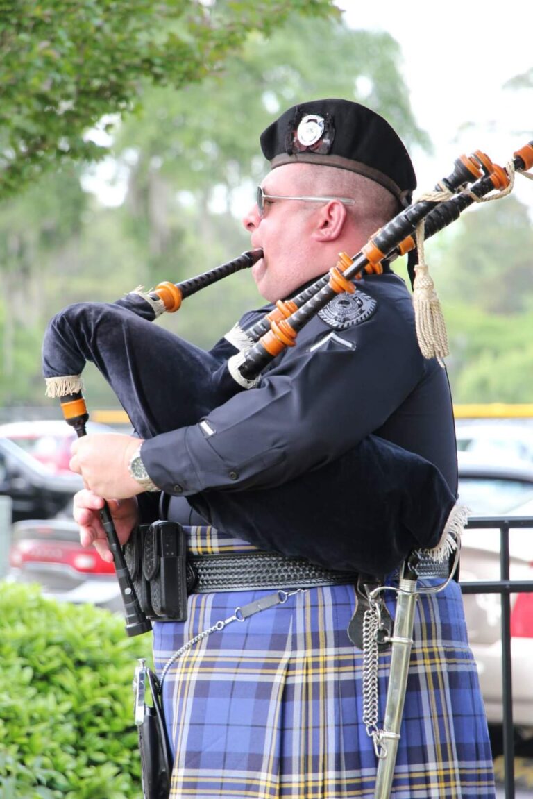 NCPD Sgt. James Ryan III celebrates International Bagpipe Day City of